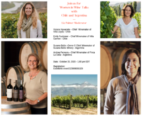 Women in Wine Talks with Chile and Argentina – October 20, 2020 1:00 PM EDT