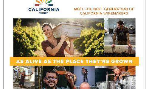 Digital advertising banners, such as the one above featuring some of the rising talent of California winemaking, will be part of the new California Wines global brand campaign.