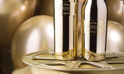 Coppola Winery gold bottles