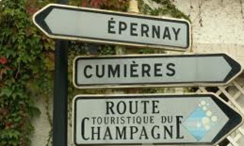 Travel signs for the Champagne Route